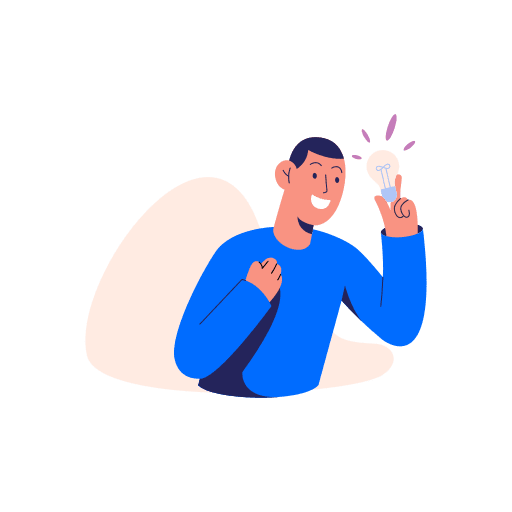 Idea, man, lightbulb illustration