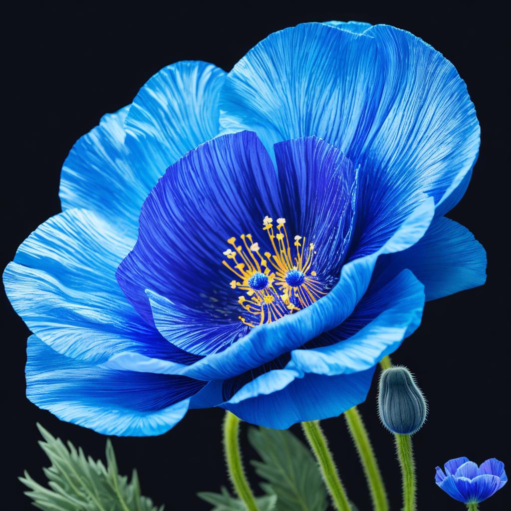 Blue poppy flowers with by @ai_generated