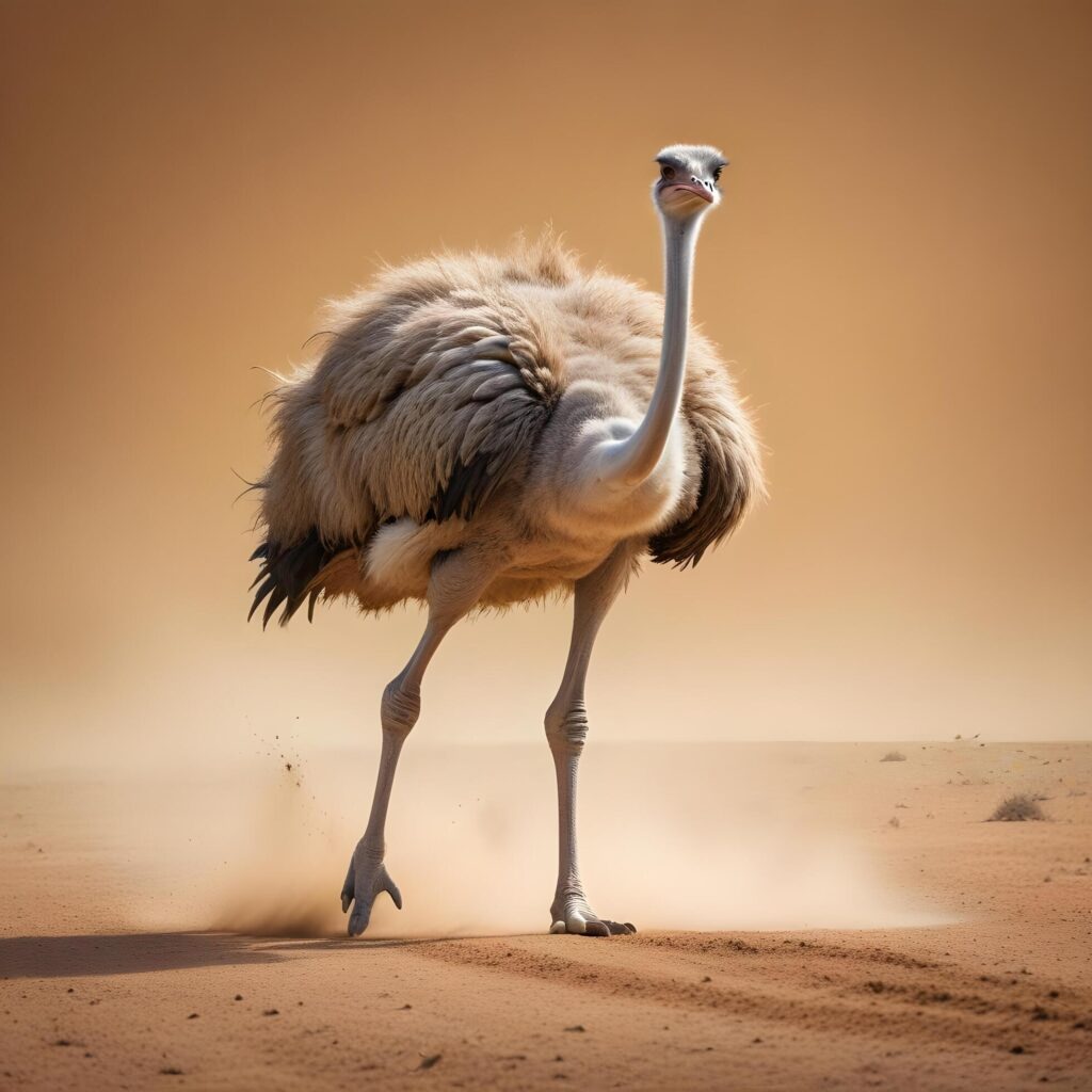 ostrich on plain background Stock Free