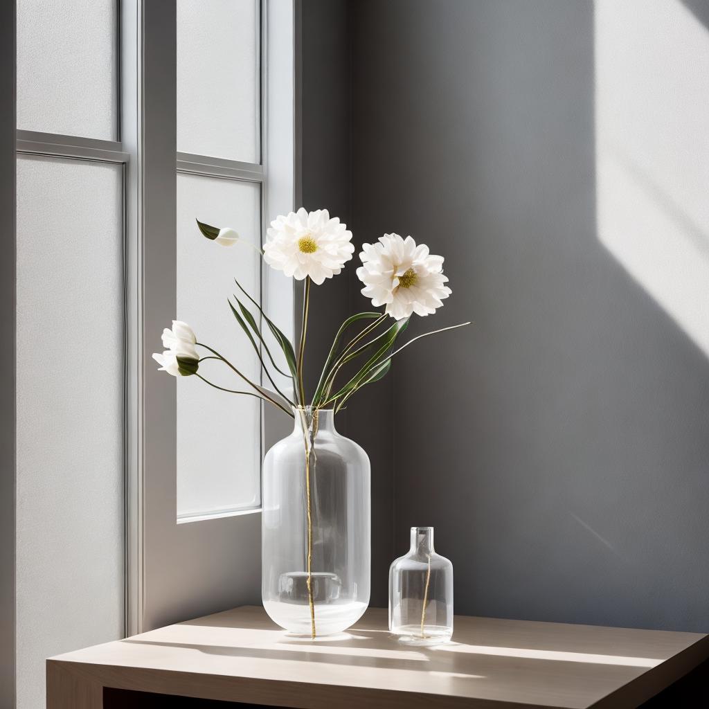 Minimalist flower vase, delicate by @ai_generated