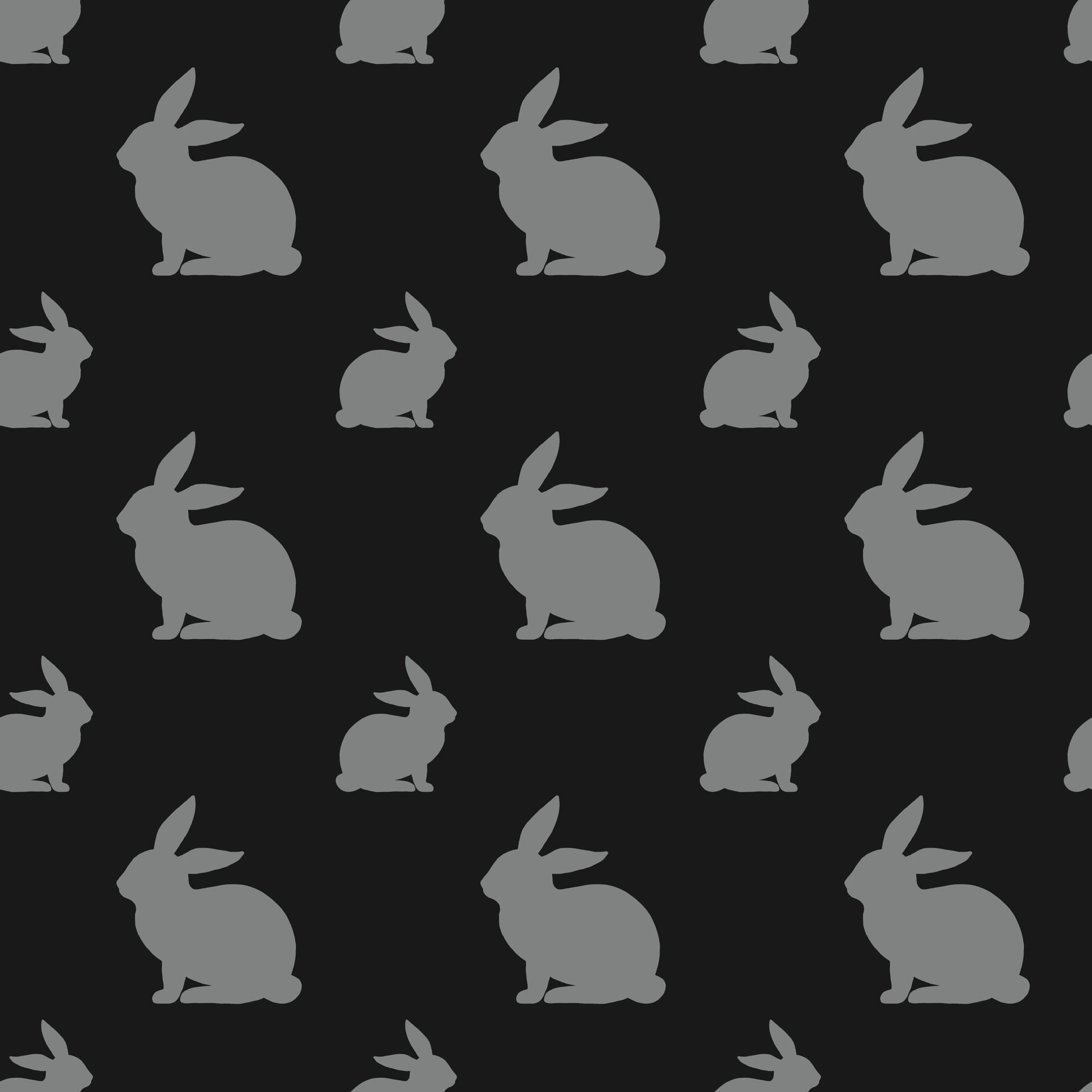 Grey Rabbits Seamless Pattern Design Free Vector