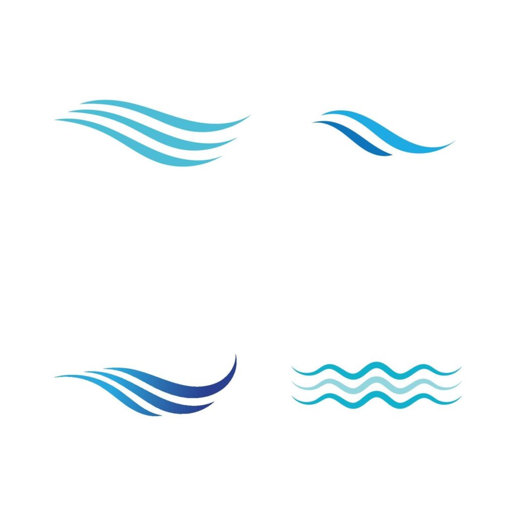 Fresh water wave logos Stock Free