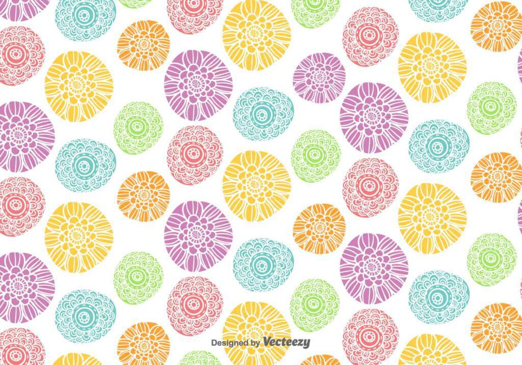 Vector Colorful Flowers Pattern Free Vector and Free SVG