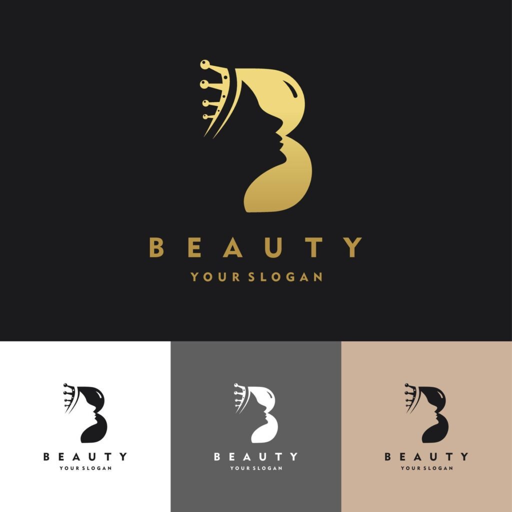 Letter B Luxury Beauty Queen logo set Illustration Vector Design Stock Free