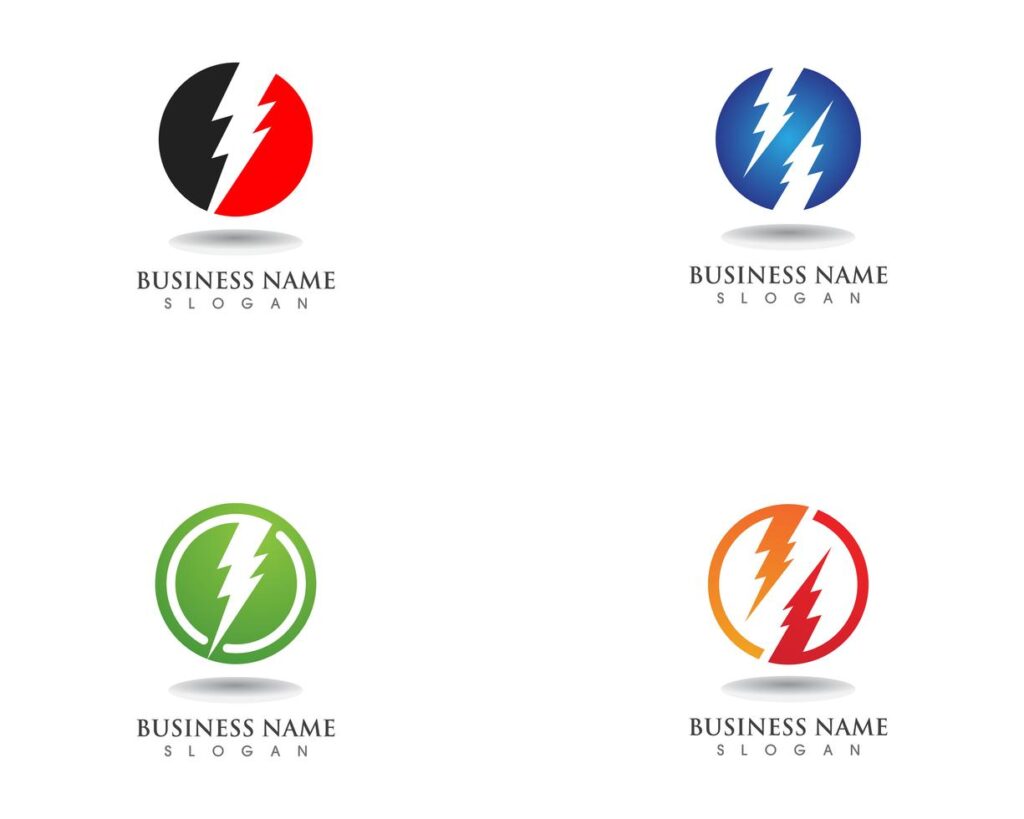 lightning thunderbolt electricity vector logo design Stock Free