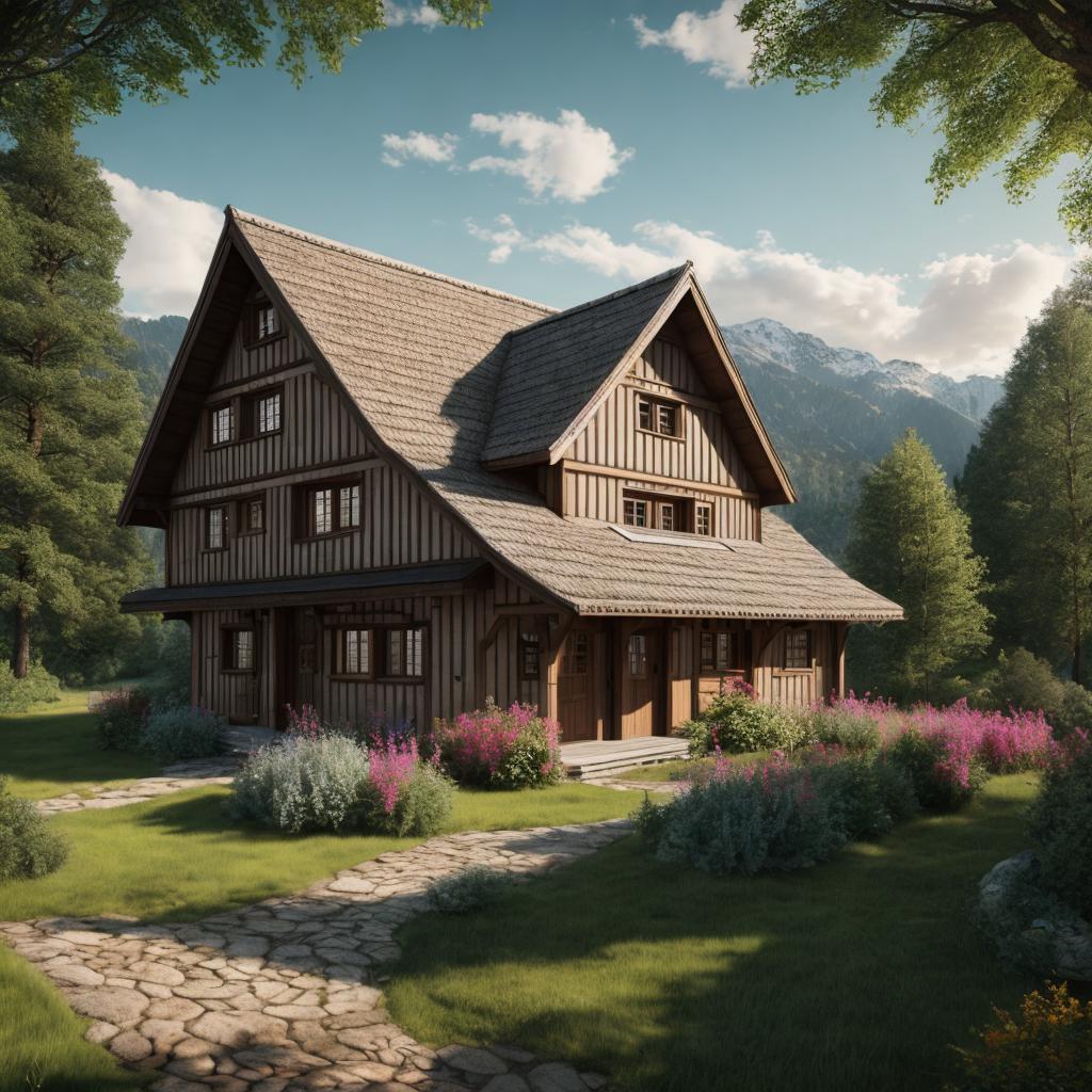 Schönes Haus in den by @ai_generated