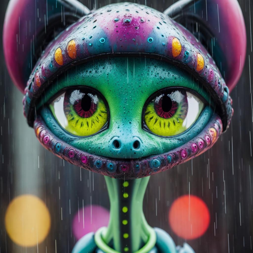 Alien with colorfull eyes by @ai_generated