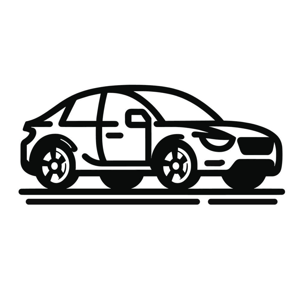 Black Outline Car Clipart Illustration, AI Generative Free Vector Free Vector