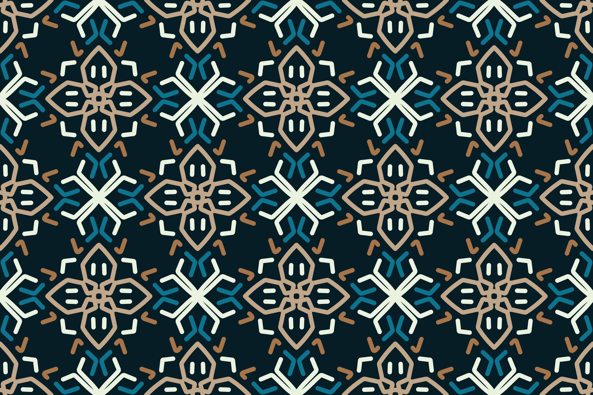 vintage seamless pattern with blue color Free Vector