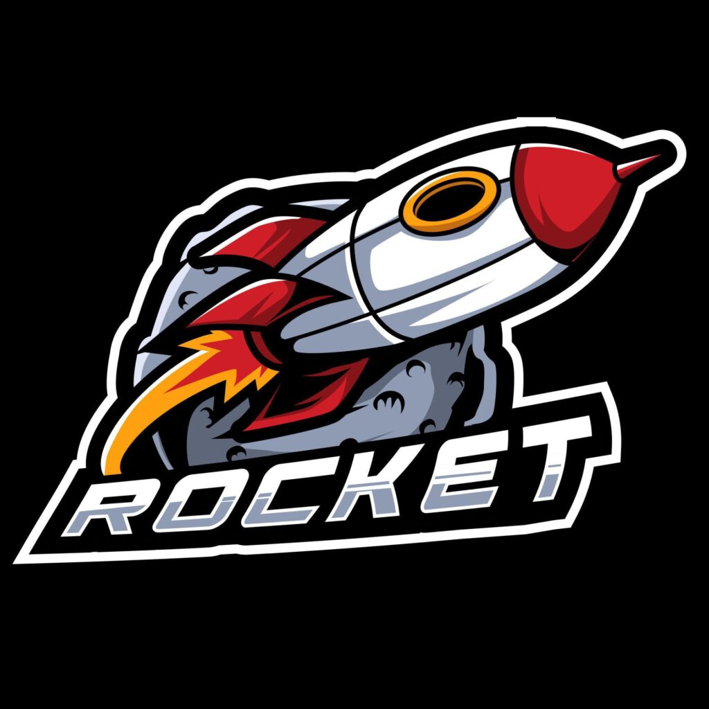 Rocket space mascot logo design Stock Free