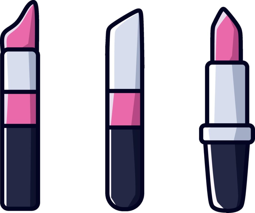 Pink lipstick icon set Stock Free