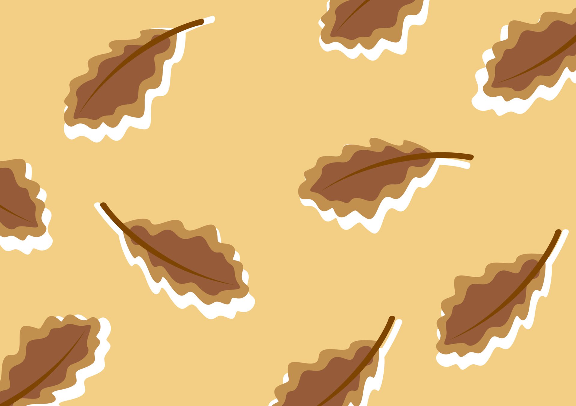 Brown leaf pattern Free Vector