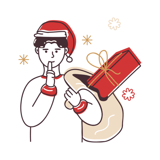 Christmas, presents, winter illustration