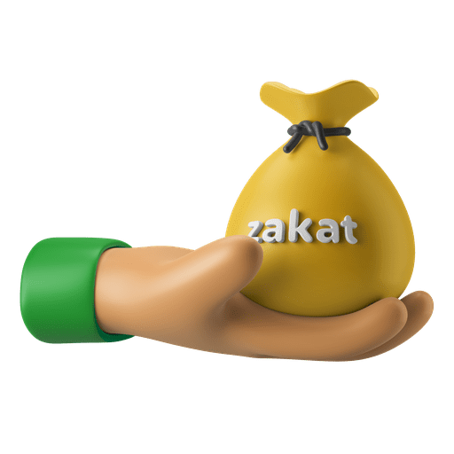 Zakat, charity, eid al fitr 3D illustration