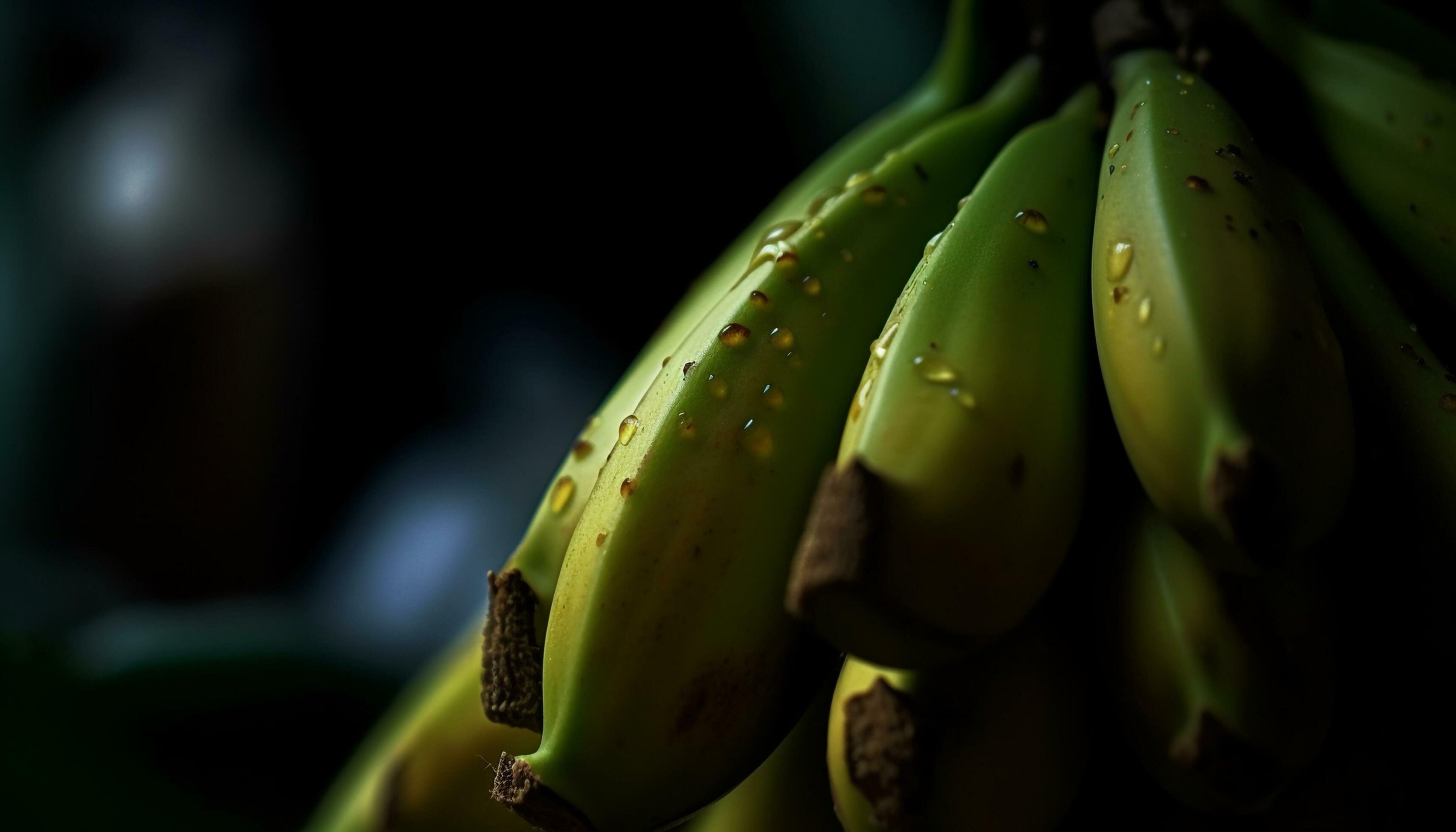 Ripe banana bunch, fresh and organic food generated by AI Stock Free