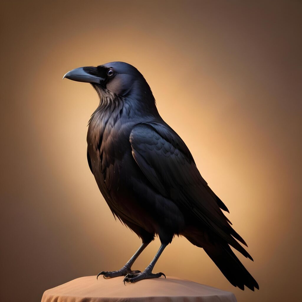 crow realistic plain background Stock Free