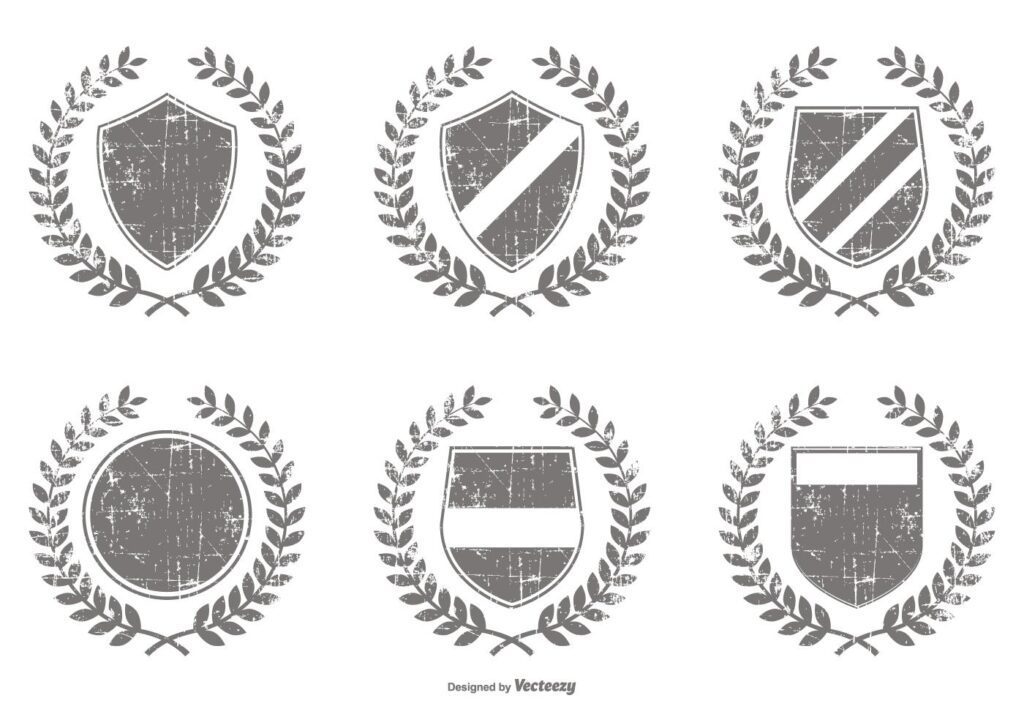 Distressed Vector Crest Shapes Stock Free and Free SVG