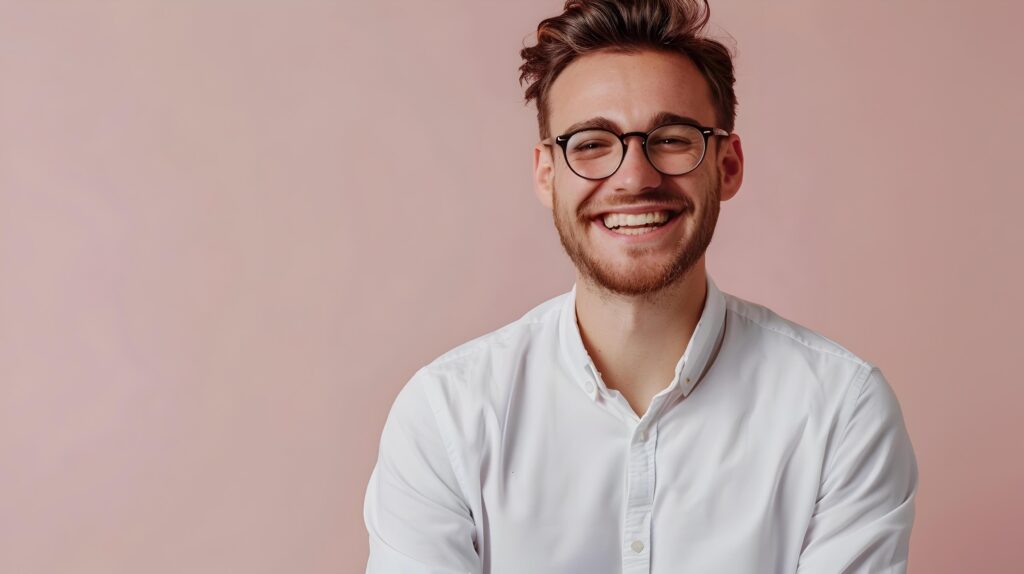 Confident Young Business Executive Smiling in Professional Setting Stock Free