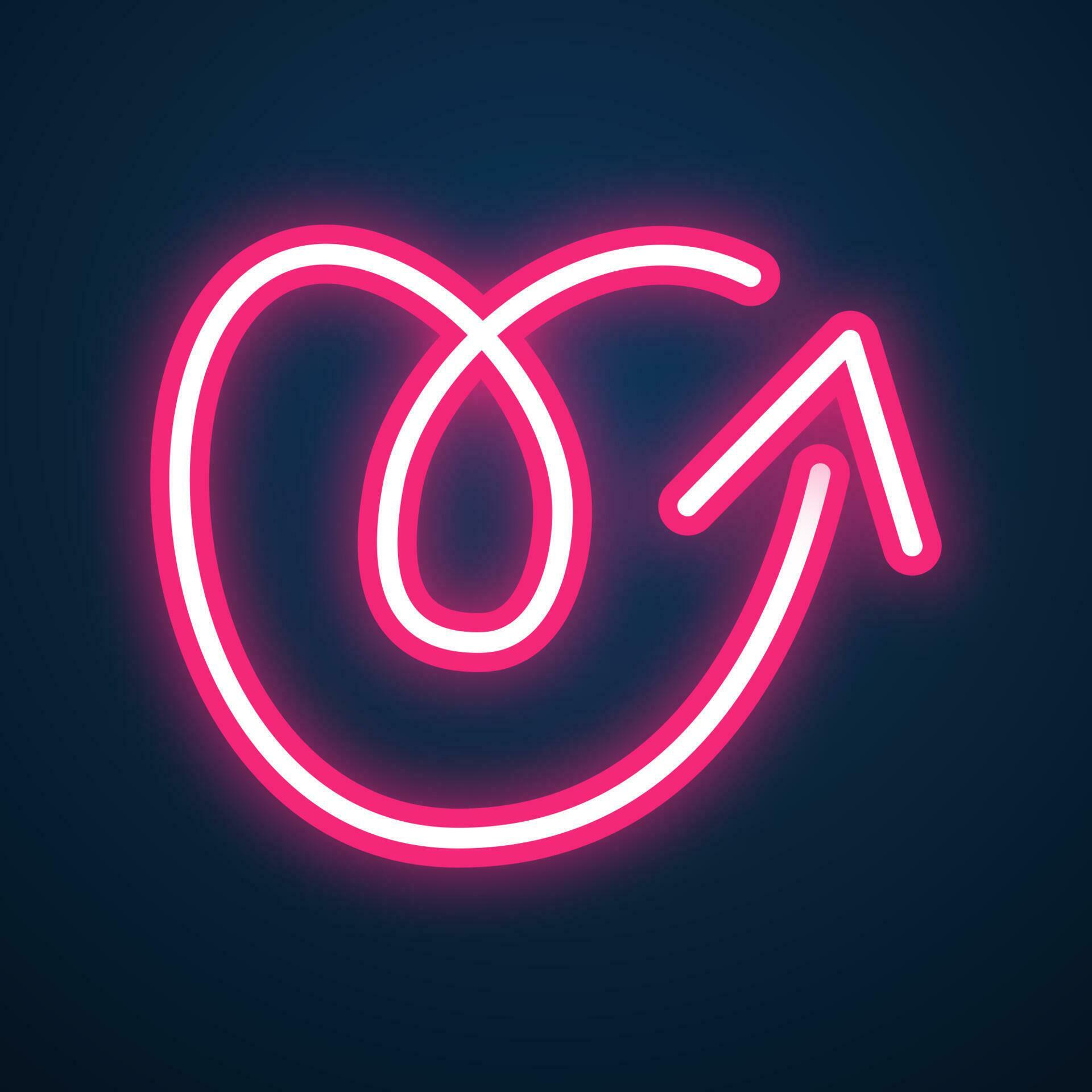 arrow sign neon effect vector Stock Free