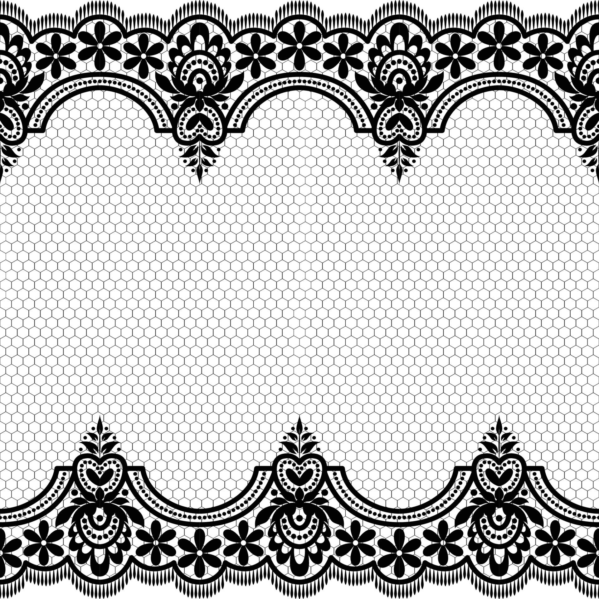 Abstract seamless lace pattern with flowers Free Vector