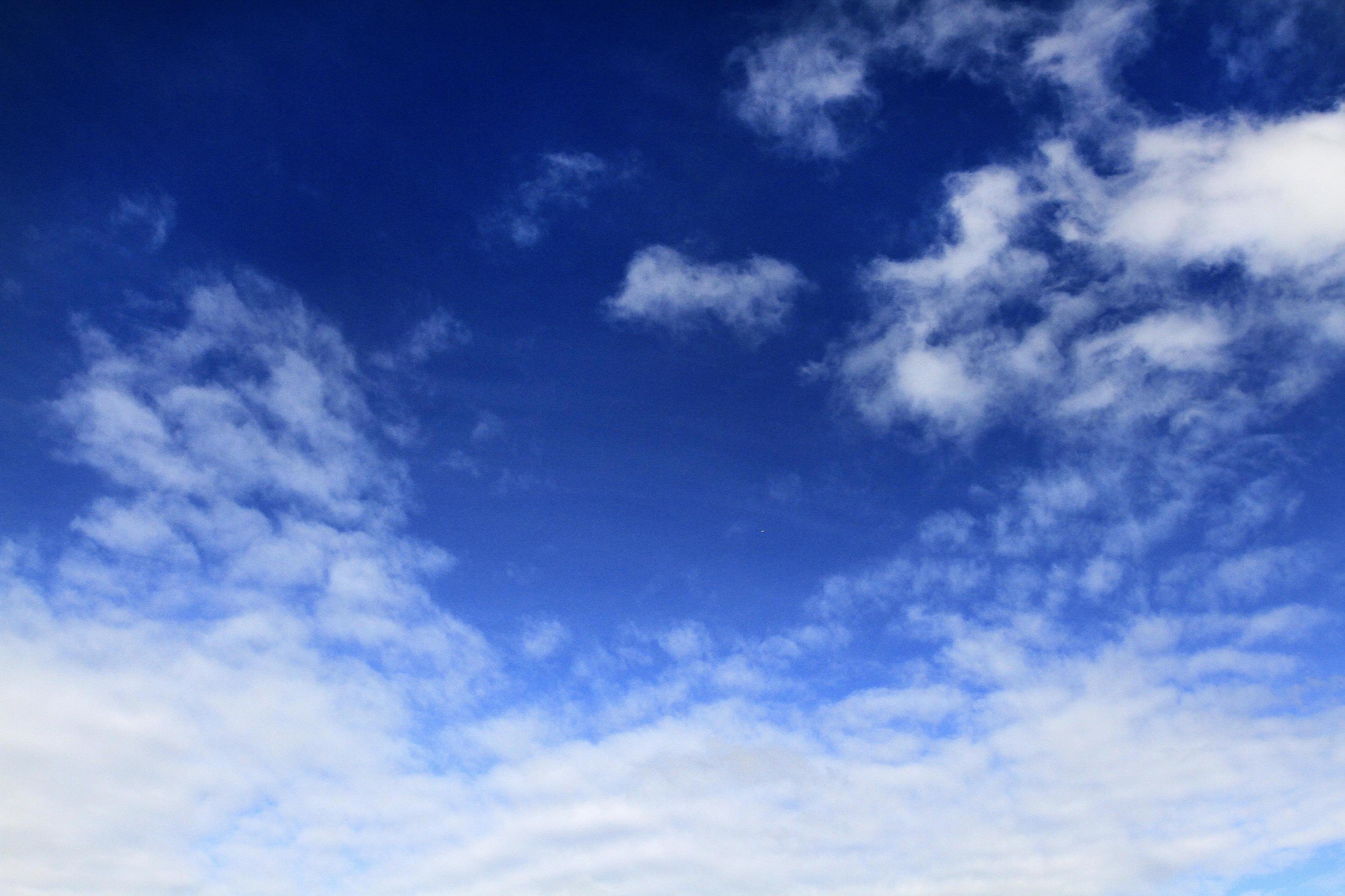 Blue sky with beautiful white clouds and copy space for background. Beauty of nature, Natural wallpaper and Freedom concept Stock Free