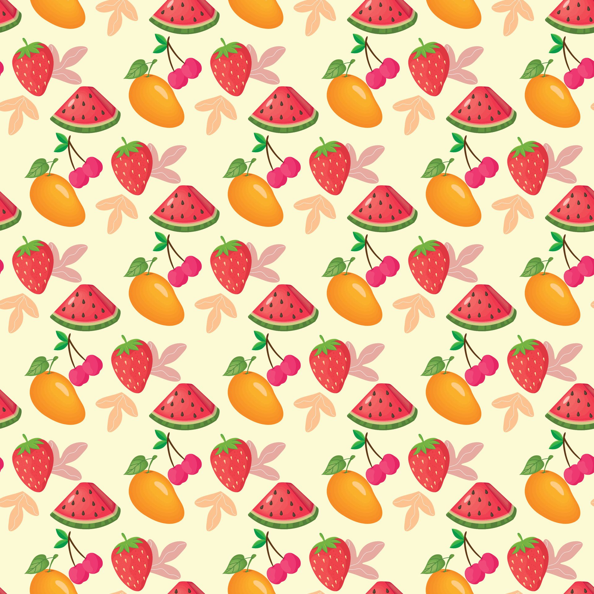 Fruity Seamless Pattern Design Free Vector