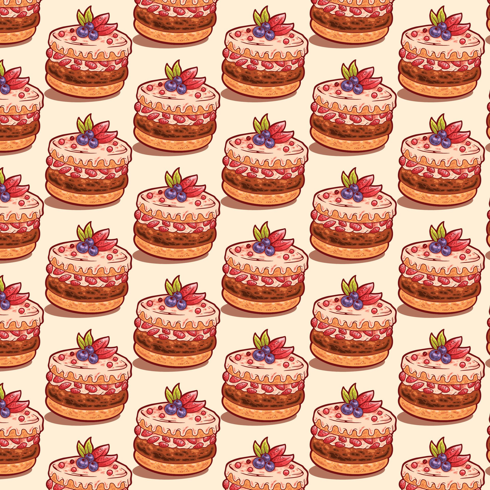 sweet cake pattern design Free Vector