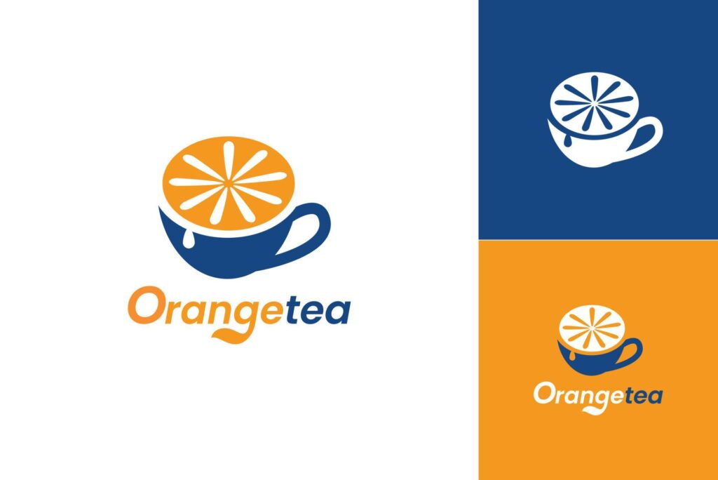 Orange tea logo icon design concept vector Stock Free