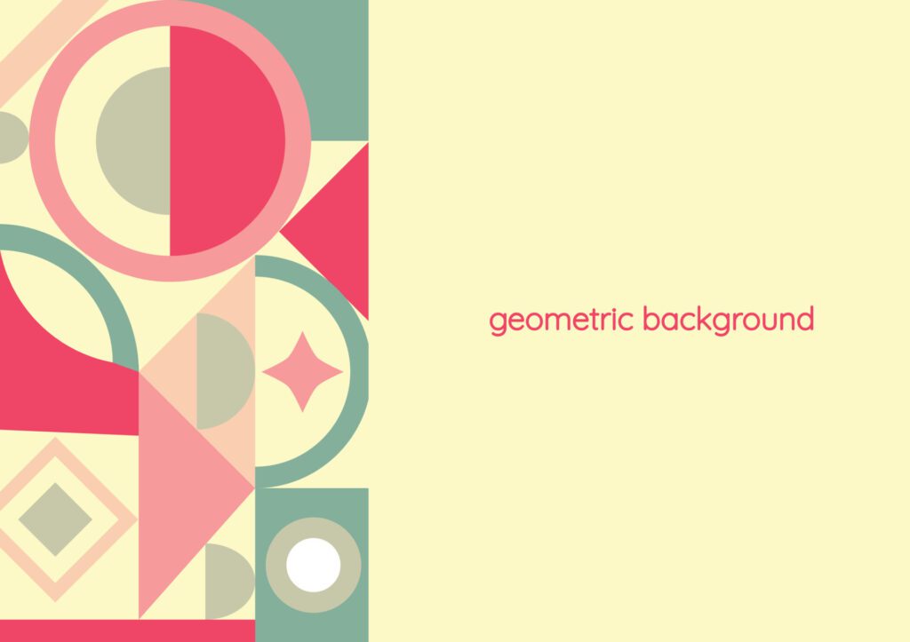 pastel cute geometric background background vector design Free Vector