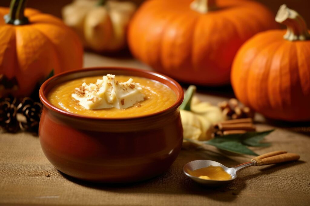 pumpkin shoup cream Food Photography AI Generated Stock Free