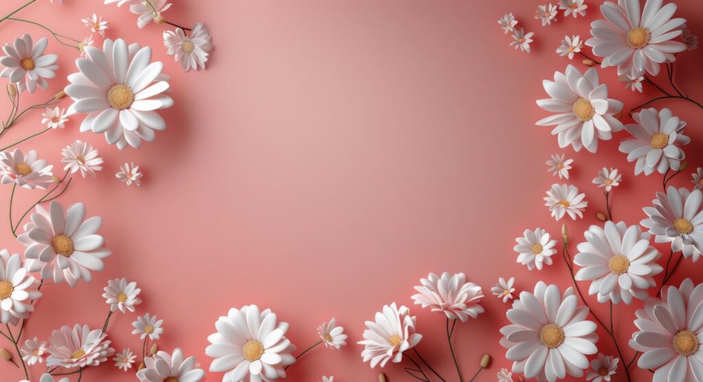 White Daisies on a Pink Background With Soft Lighting Stock Free