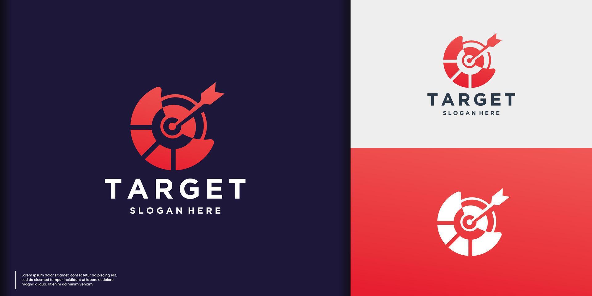 creative of target logo template inspiration. abstract dartboard circular with arrows center shape. Stock Free