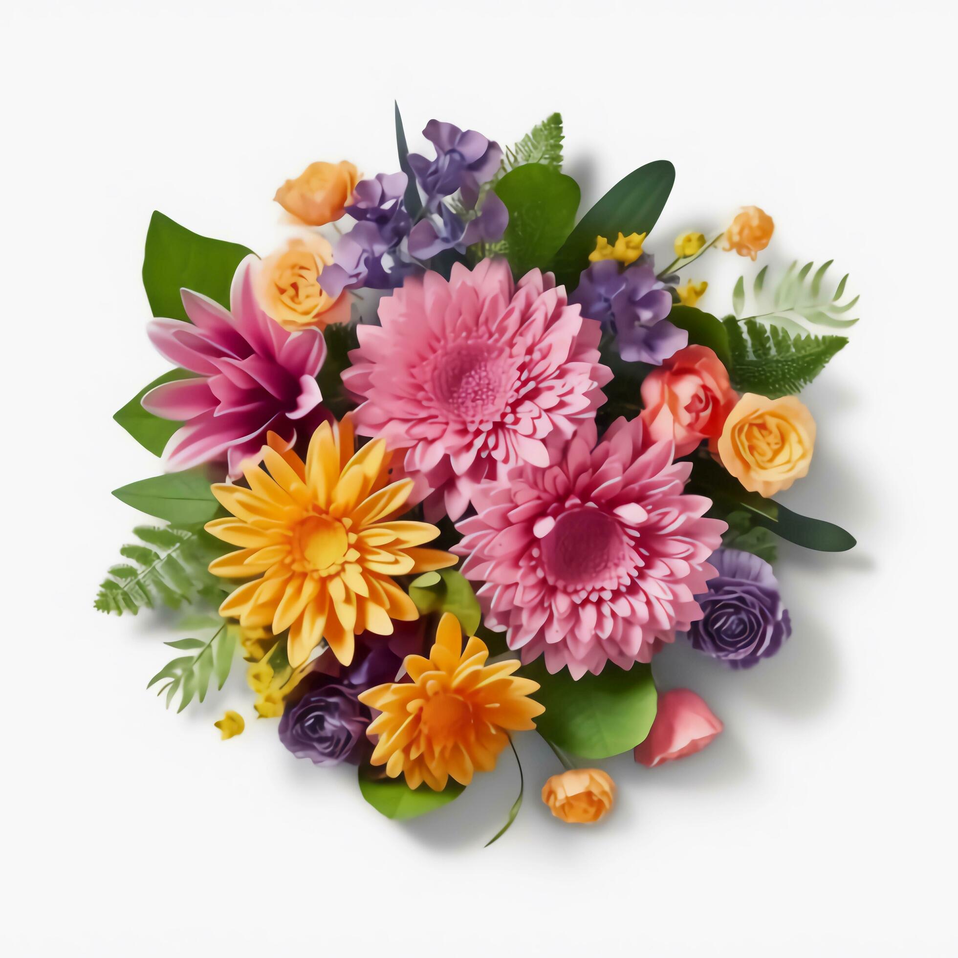 A colorful bouquet of flowers. AI Generated. Stock Free