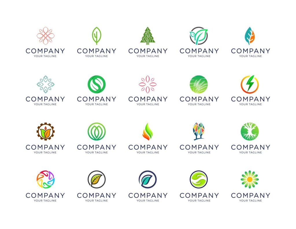 Collection of beautiful organic logo templates Stock Free