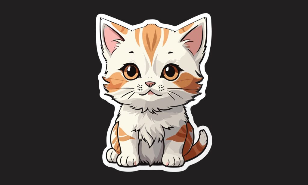 Cute cat vector design Ai generated Free Vector