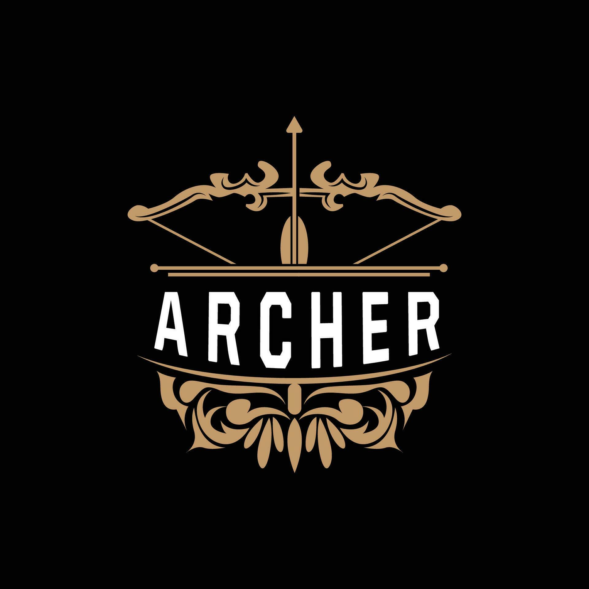 Archer Logo, Archery Arrow Vector, Elegant Simple Minimalist Design, Icon Symbol Illustration Template Stock Free