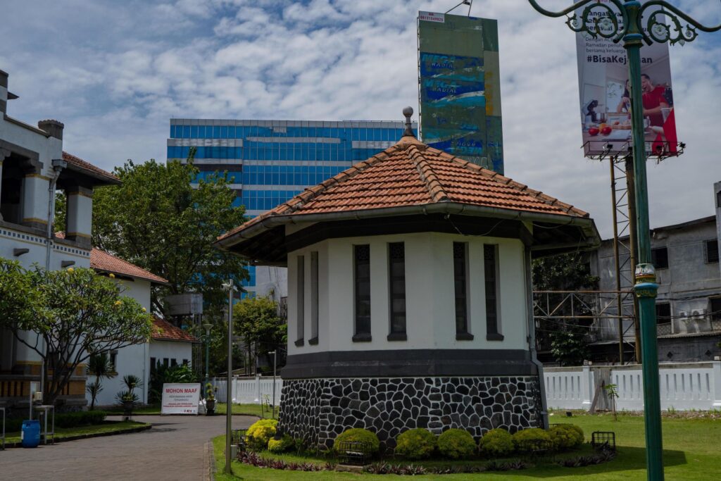 Pump house on the old mansion Semarang Central Java. The photo is suitable to use for travel destination, holiday poster and travel content media. Stock Free