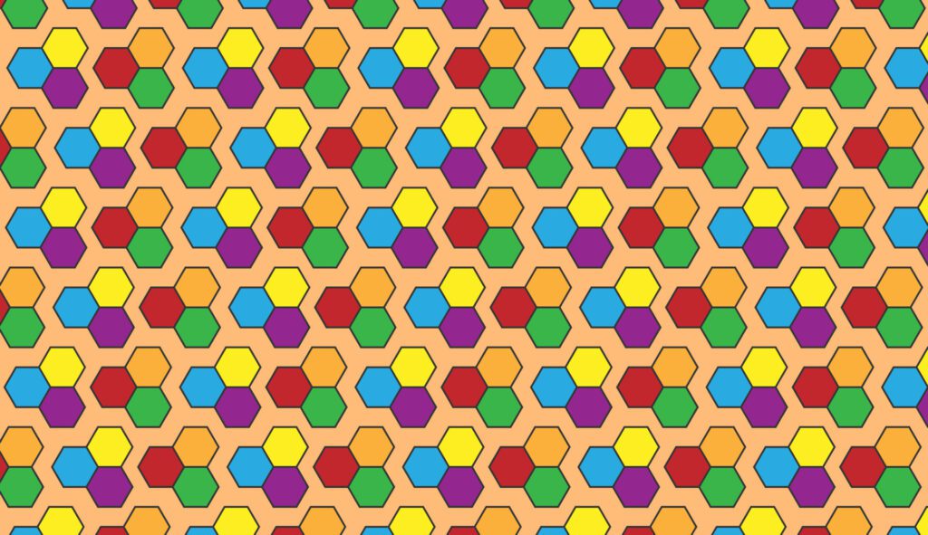 Seamless pattern with colorful triangular polygon motifs. Can be used for posters, brochures, postcards, and other printing needs. Vector illustration Free Vector