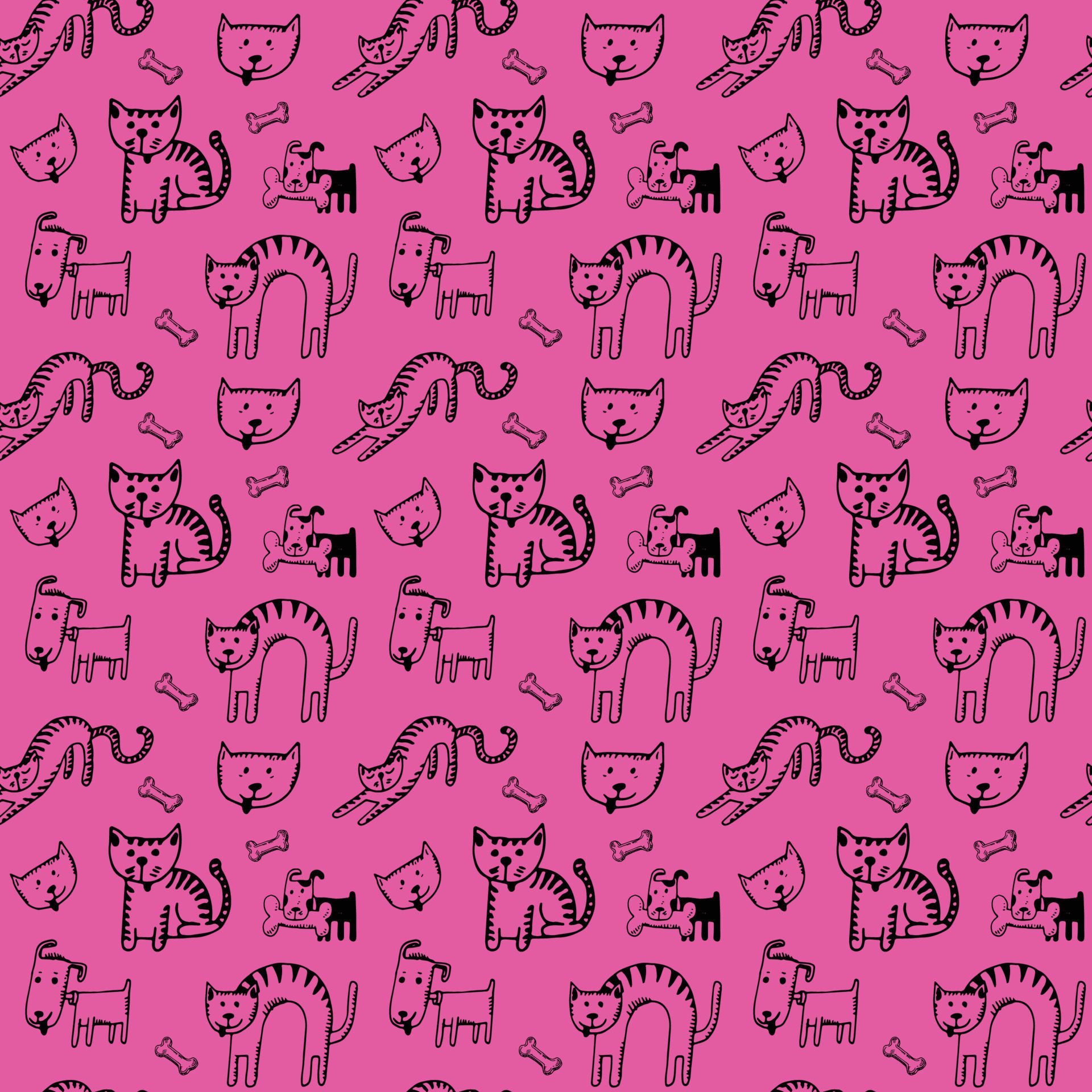 Cats Seamless Pattern Design Free Vector