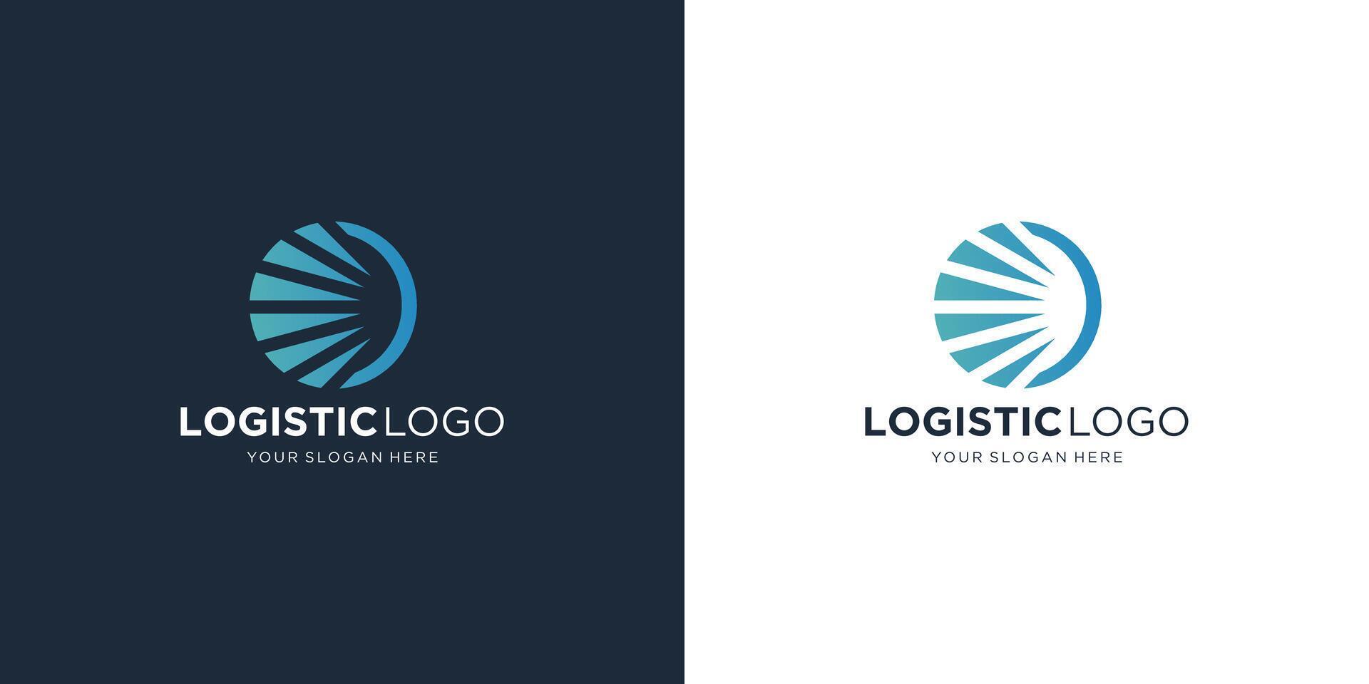 Logo for logistics and delivery company. right Arrow with negative space shape design. Stock Free