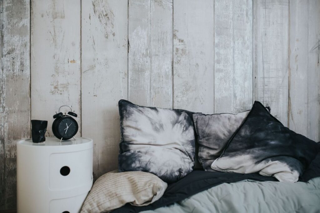 Collection of grey and white pillows Stock Free