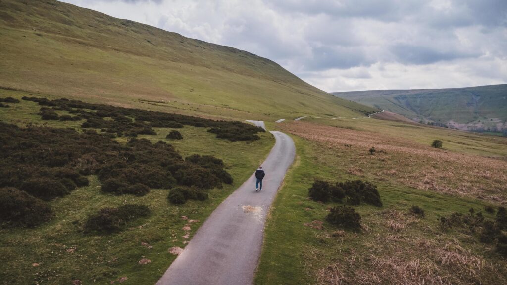 One man Exploring the Nature alone, Wales Stock Free