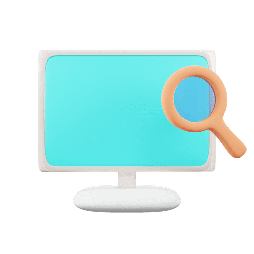 Search, magnifier, web 3D illustration