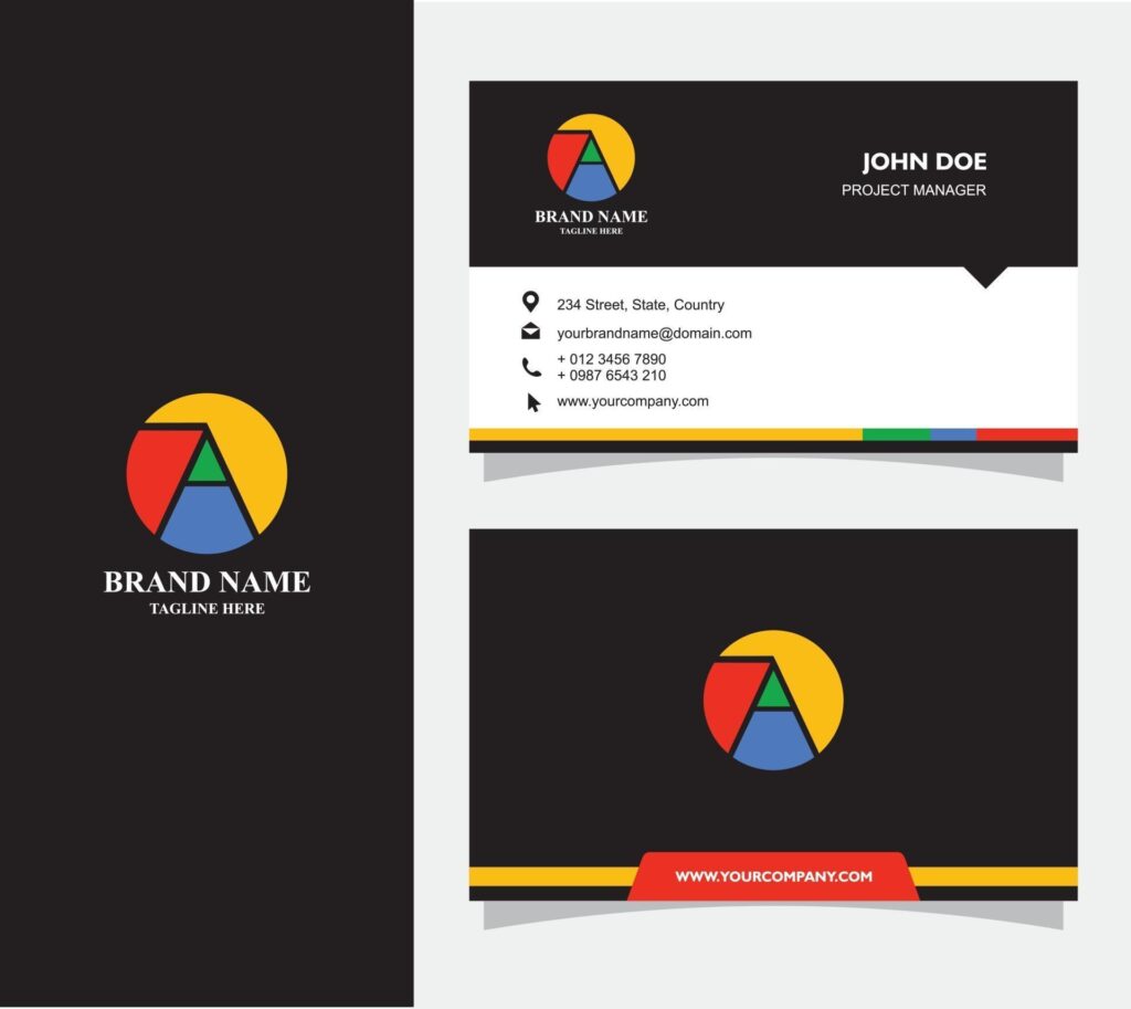 Business Card with Logo A Vector, Eps 10 Stock Free