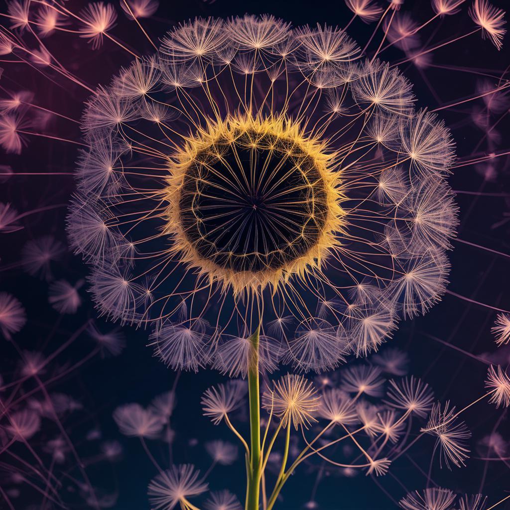 Glitchy dandelion with a by @ai_generated