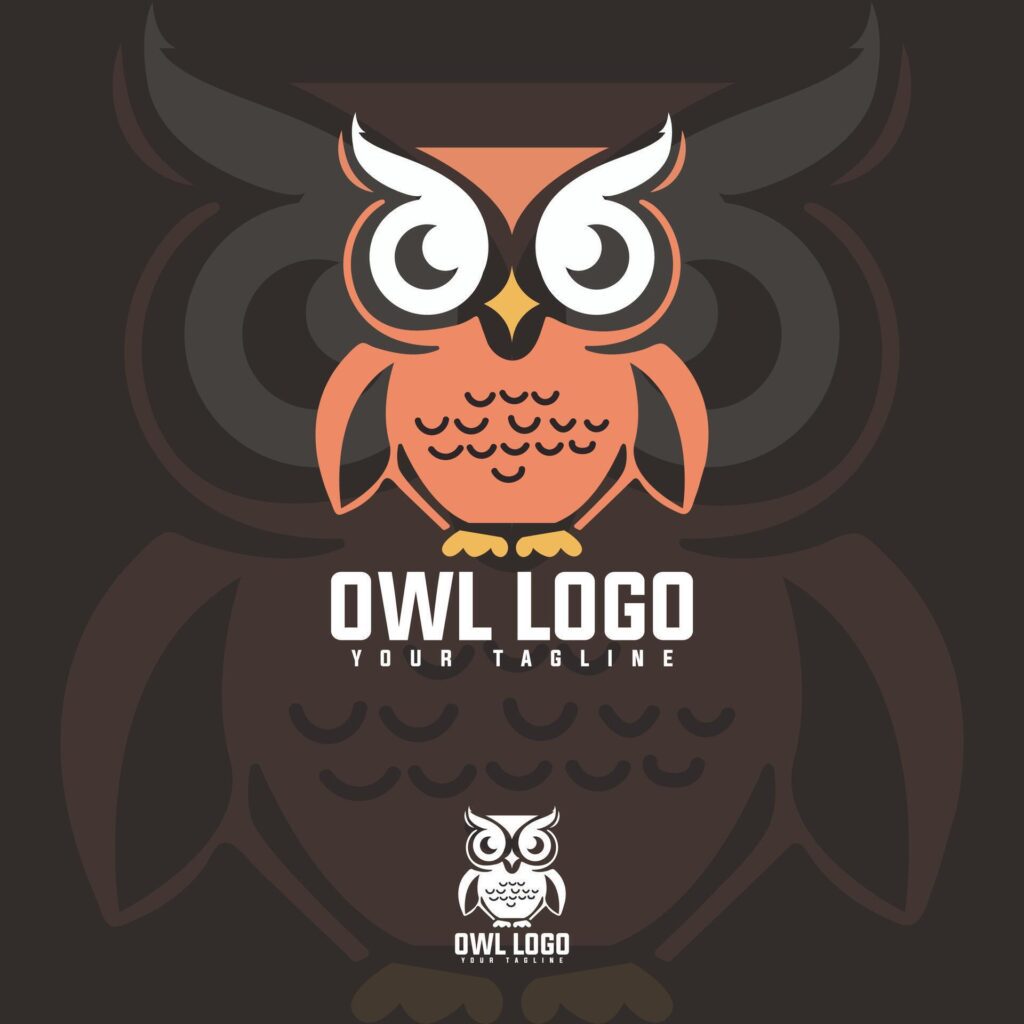 Owl mascot logo iconic symbol animal template Stock Free