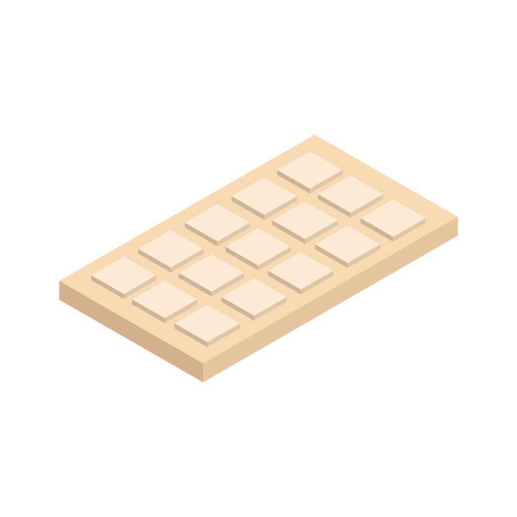 Isometric chocolate on a background Free Vector