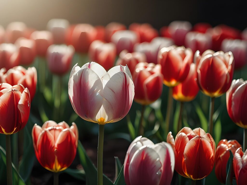 Beautiful tulip flower on a dark background tulips flower Stock Free