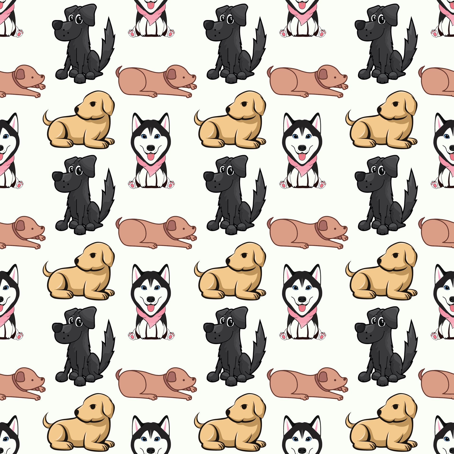 Dogs Meeting Seamless Pattern Design 02 Free Vector