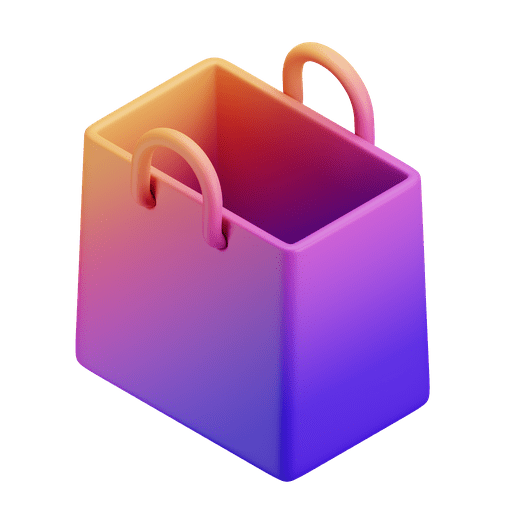 Bag, empty bag, shopping bag 3D illustration